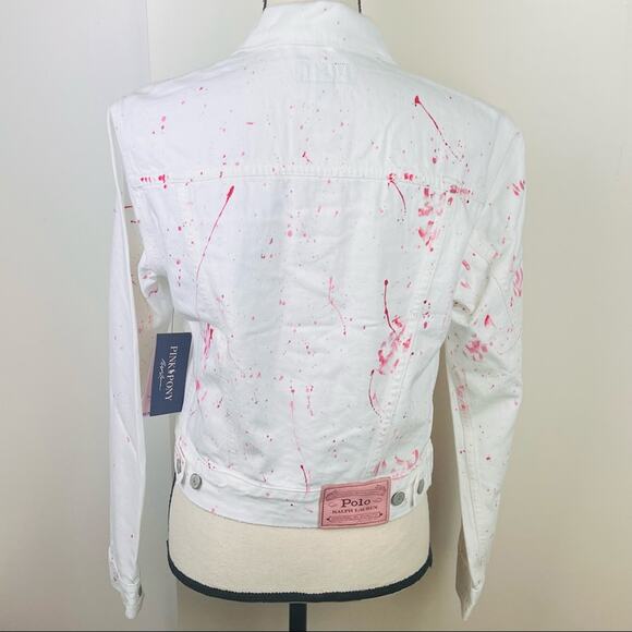 Polo Ralph Lauren Womens Pink Pony Denim Trucker Jacket Size XS Western Barbie - Picture 5 of 14